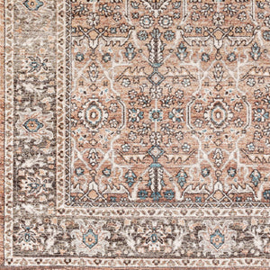 Carlisle CSI-2302 8'10" x 12'6" Machine Woven Rug CSI2302-810126  Dusty Pink, Medium Brown, Light Gray, Pale Blue, Brown, Denim Surya