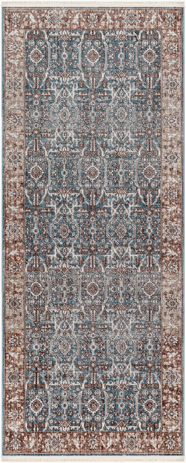 Livabliss Carlisle Traditional Polyester Runner Rug for Hallways Entryways and High Traffic Spaces Pale Blue, Dust 2'11" x 10' CSI2303-21110