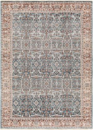 Carlisle CSI-2303 8'10" x 12'6" Machine Woven Rug CSI2303-810126  Pale Blue, Dusty Pink, Medium Brown, Cream, Charcoal Surya