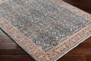Carlisle CSI-2303 8'10" x 12'6" Machine Woven Rug CSI2303-810126  Pale Blue, Dusty Pink, Medium Brown, Cream, Charcoal Surya