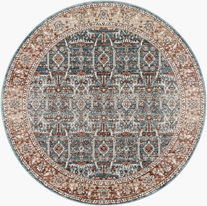 Livabliss Carlisle Traditional Polyester Runner Rug for Hallways Entryways and High Traffic Spaces Pale Blue, Dust 7'10" x 7'10" CSI2303-710RD