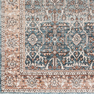 Livabliss Carlisle Traditional Polyester Runner Rug for Hallways Entryways and High Traffic Spaces Pale Blue, Dust 7'10" x 7'10" CSI2303-710RD