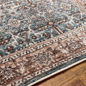 Carlisle CSI-2303 8'10" x 12'6" Machine Woven Rug CSI2303-810126  Pale Blue, Dusty Pink, Medium Brown, Cream, Charcoal Surya