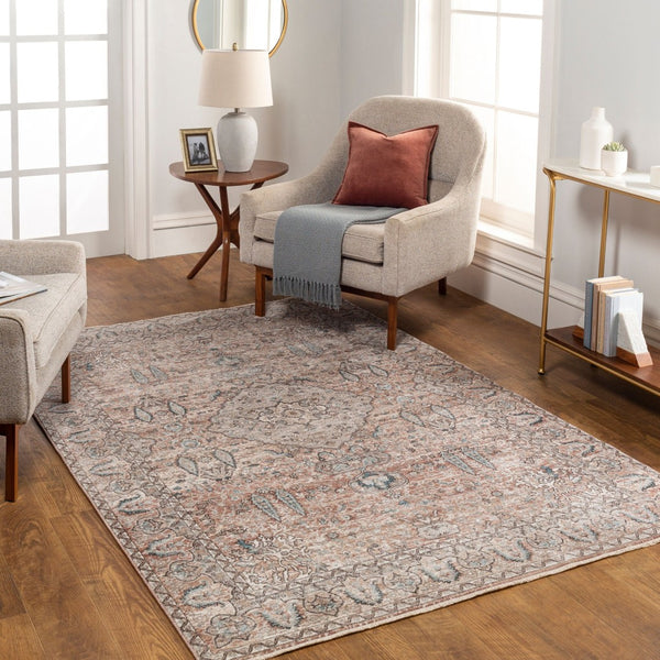 Livabliss Carlisle Traditional Runner Rug Polyester Pile Hallway Entryway High Traffic Area Dusty Pink, Med 5'3" x 5'3" CSI2305-53RD