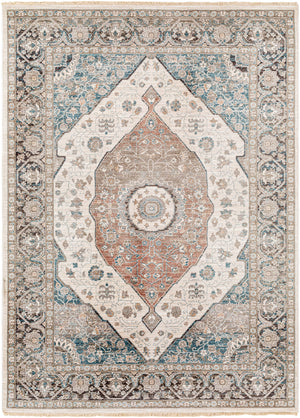 Carlisle CSI-2306 8'10" x 12'6" Machine Woven Rug CSI2306-810126  Light Sage, Pale Blue, Dusty Pink, Cream, Light Gray, Denim Surya