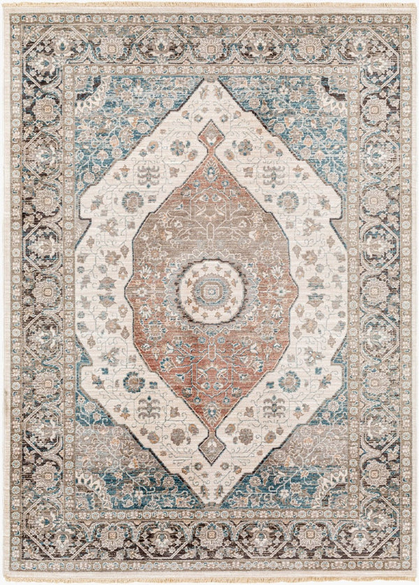 Livabliss Carlisle Traditional Square Area Rug Turkey Woven Polyester Living Room Accent Light Sage, Pal 8'10" x 12'6" CSI2306-810126