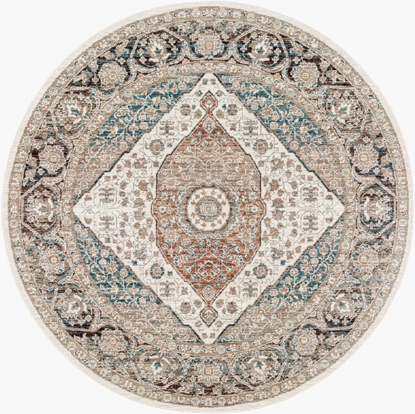 Livabliss Carlisle Traditional Square Area Rug Turkey Woven Polyester Living Room Accent Light Sage, Pal 5'3" x 5'3" CSI2306-53RD
