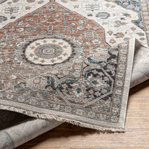 Carlisle CSI-2306 8'10" x 12'6" Machine Woven Rug CSI2306-810126  Light Sage, Pale Blue, Dusty Pink, Cream, Light Gray, Denim Surya