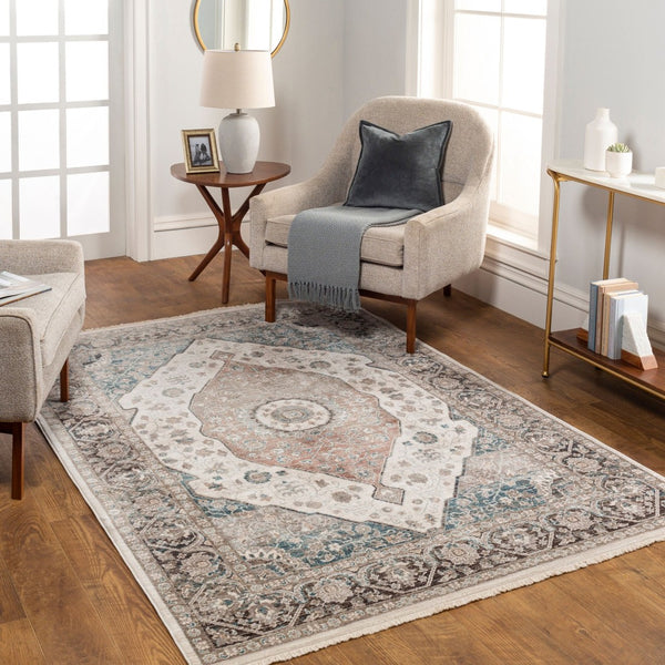 Livabliss Carlisle Traditional Square Area Rug Turkey Woven Polyester Living Room Accent Light Sage, Pal 5'3" x 5'3" CSI2306-53RD