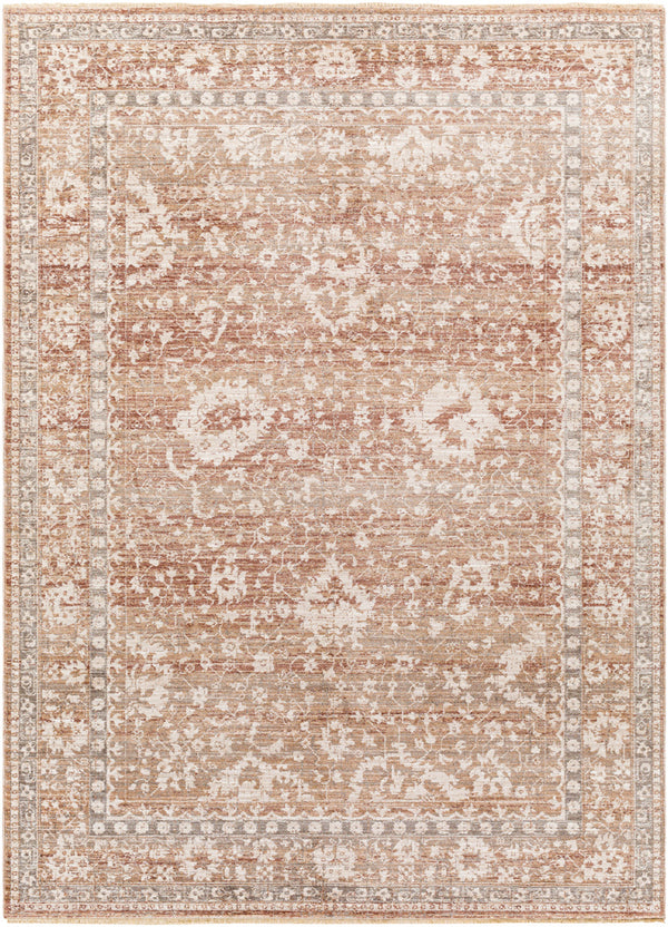 Carlisle CSI-2311 8'10" x 12'6" Machine Woven Rug CSI2311-810126  Dusty Pink, Ivory, Pale Blue, Sage, Olive, Medium Brown Surya