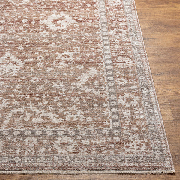 Carlisle CSI-2311 8'10" x 12'6" Machine Woven Rug CSI2311-810126  Dusty Pink, Ivory, Pale Blue, Sage, Olive, Medium Brown Surya