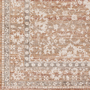 Carlisle CSI-2311 8'10" x 12'6" Machine Woven Rug CSI2311-810126  Dusty Pink, Ivory, Pale Blue, Sage, Olive, Medium Brown Surya