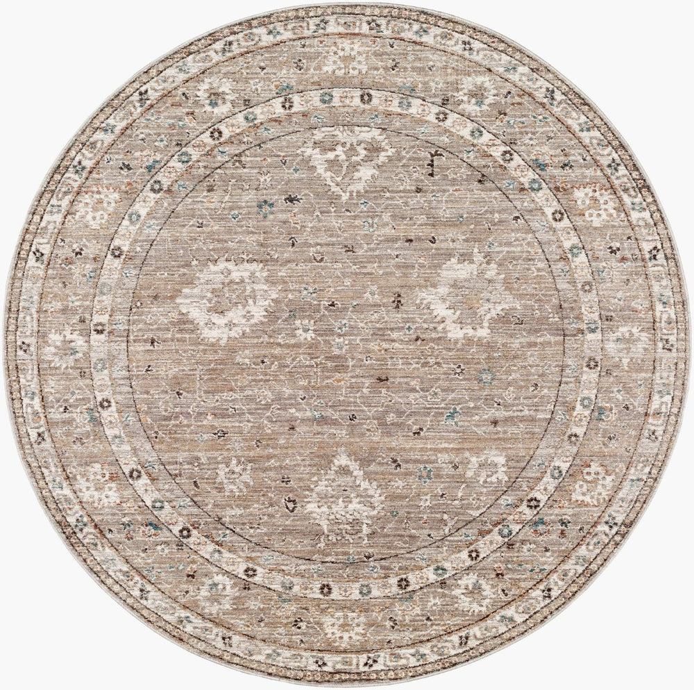 Livabliss Carlisle Traditional Turkish Woven Polyester Rug for Hallways Bedrooms and Entryways Sage, Ivory 7'10" x 7'10" CSI2312-710RD