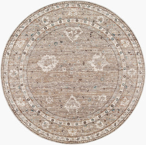 Livabliss Carlisle Traditional Turkish Woven Polyester Rug for Hallways Bedrooms and Entryways Sage, Ivory 7'10" x 7'10" CSI2312-710RD