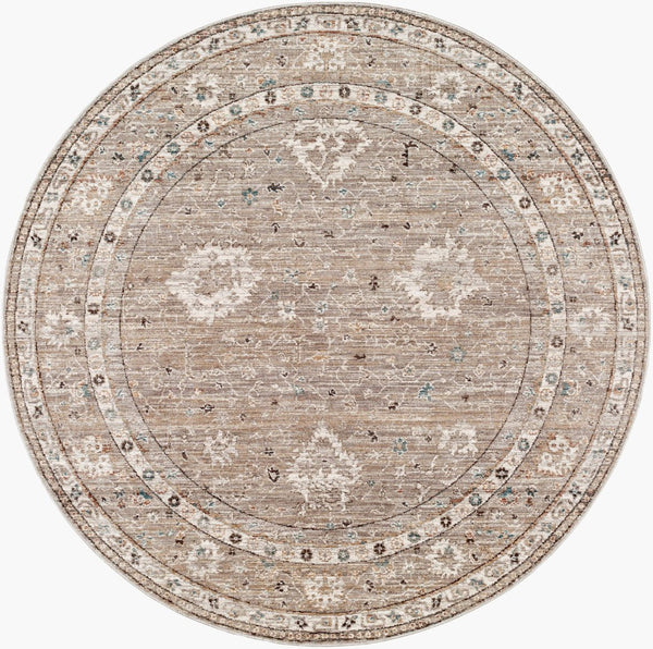 Livabliss Carlisle Traditional Turkish Woven Polyester Rug for Hallways Bedrooms and Entryways Sage, Ivory 7'10" x 7'10" CSI2312-710RD