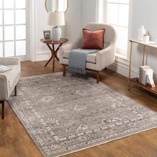 Livabliss Carlisle Traditional Turkish Woven Polyester Rug for Hallways Bedrooms and Entryways Sage, Ivory 7'10" x 7'10" CSI2312-710RD