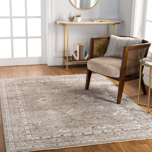 Carlisle CSI-2312 8'10" x 12'6" Machine Woven Rug CSI2312-810126  Sage, Ivory, Pale Blue, Charcoal, Brown Surya