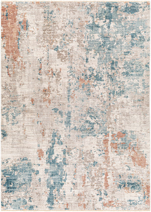 Carlisle CSI-2313 8'10" x 12'6" Machine Woven Rug CSI2313-810126  Pale Blue, Dusty Pink, Medium Brown, Cream, Charcoal Surya