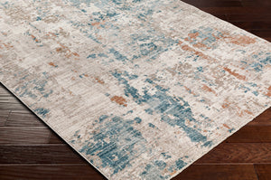 Carlisle CSI-2313 8'10" x 12'6" Machine Woven Rug CSI2313-810126  Pale Blue, Dusty Pink, Medium Brown, Cream, Charcoal Surya