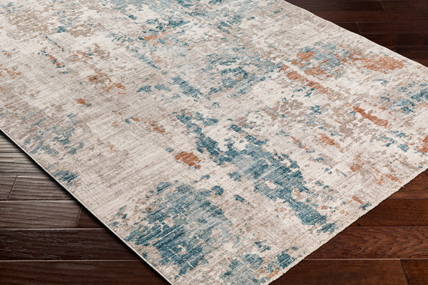 Carlisle CSI-2313 8'10" x 12'6" Machine Woven Rug CSI2313-810126  Pale Blue, Dusty Pink, Medium Brown, Cream, Charcoal Surya