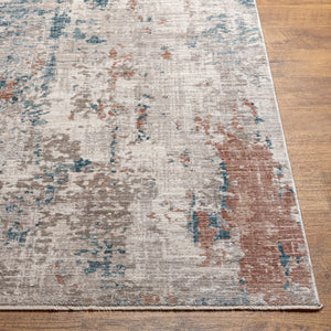 Carlisle CSI-2313 8'10" x 12'6" Machine Woven Rug CSI2313-810126  Pale Blue, Dusty Pink, Medium Brown, Cream, Charcoal Surya