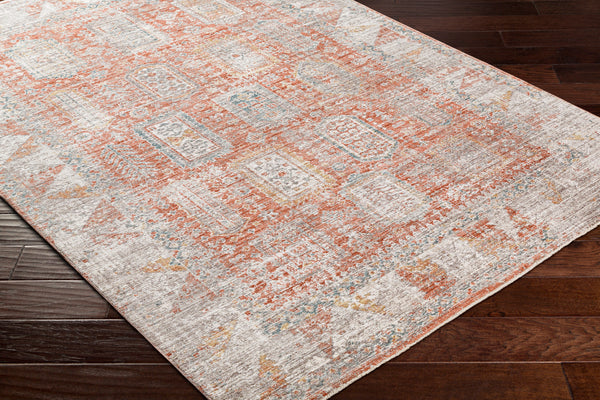 Carlisle CSI-2314 8'10" x 12'6" Machine Woven Rug CSI2314-810126  Burnt Orange, Off-White, Medium Gray, Olive, Dark Blue, Dark Brown Surya