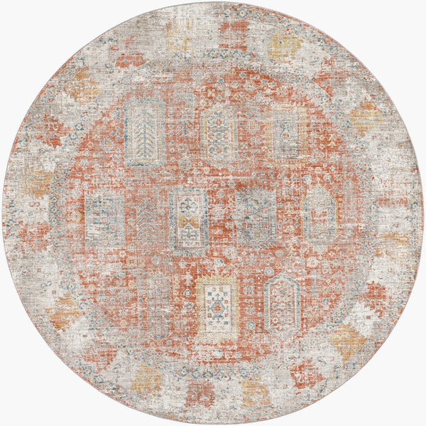 Livabliss Carlisle Traditional Fringe Runner Rug Polyester Pile Turkish Craft for Hallways Burnt Orange, W 7'10" x 7'10" CSI2314-710RD