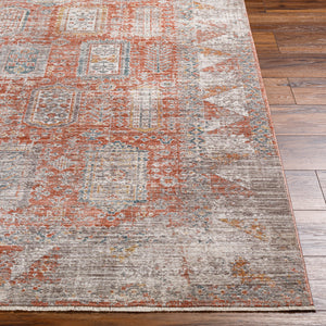 Carlisle CSI-2314 8'10" x 12'6" Machine Woven Rug CSI2314-810126  Burnt Orange, Off-White, Medium Gray, Olive, Dark Blue, Dark Brown Surya