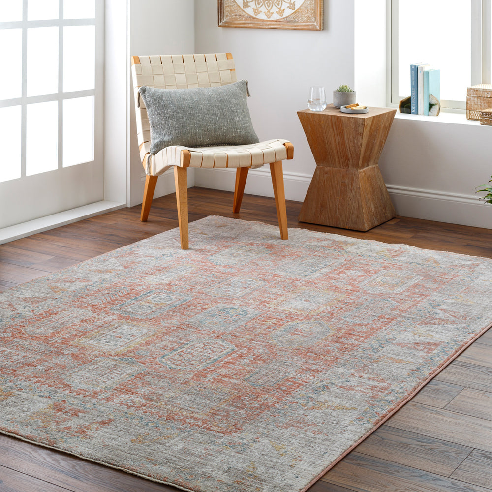 Carlisle CSI-2314 8'10" x 12'6" Machine Woven Rug CSI2314-810126  Burnt Orange, Off-White, Medium Gray, Olive, Dark Blue, Dark Brown Surya