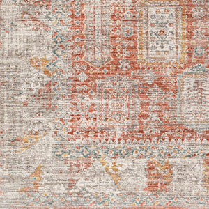 Carlisle CSI-2314 8'10" x 12'6" Machine Woven Rug CSI2314-810126  Burnt Orange, Off-White, Medium Gray, Olive, Dark Blue, Dark Brown Surya
