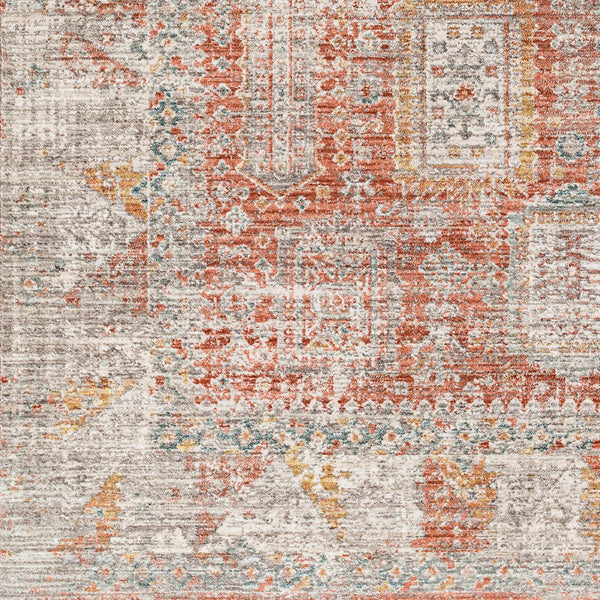 Carlisle CSI-2314 8'10" x 12'6" Machine Woven Rug CSI2314-810126  Burnt Orange, Off-White, Medium Gray, Olive, Dark Blue, Dark Brown Surya