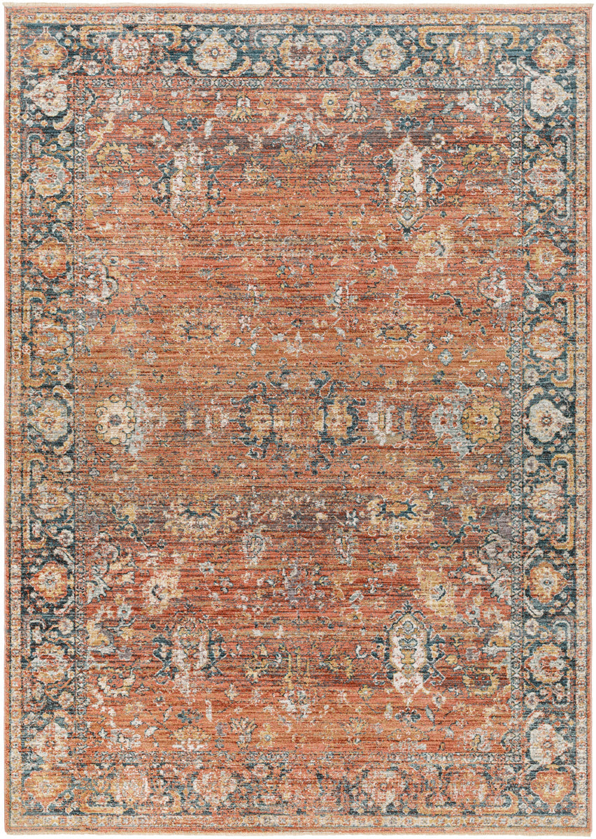 Carlisle CSI-2315 8'10" x 12'6" Machine Woven Rug CSI2315-810126  Burnt Orange, Dark Brown, Olive, Off-White, Medium Gray Surya