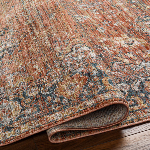 Carlisle CSI-2315 8'10" x 12'6" Machine Woven Rug CSI2315-810126  Burnt Orange, Dark Brown, Olive, Off-White, Medium Gray Surya