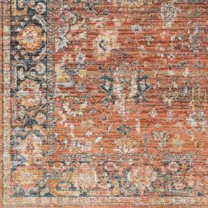 Livabliss Carlisle Traditional Fringe Runner Rug Machine Woven Polyester for Hallway Entryway Burnt Orange, D 7'10" x 7'10" CSI2315-710RD