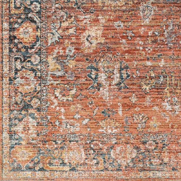 Livabliss Carlisle Traditional Fringe Runner Rug Machine Woven Polyester for Hallway Entryway Burnt Orange, D 7'10" x 7'10" CSI2315-710RD