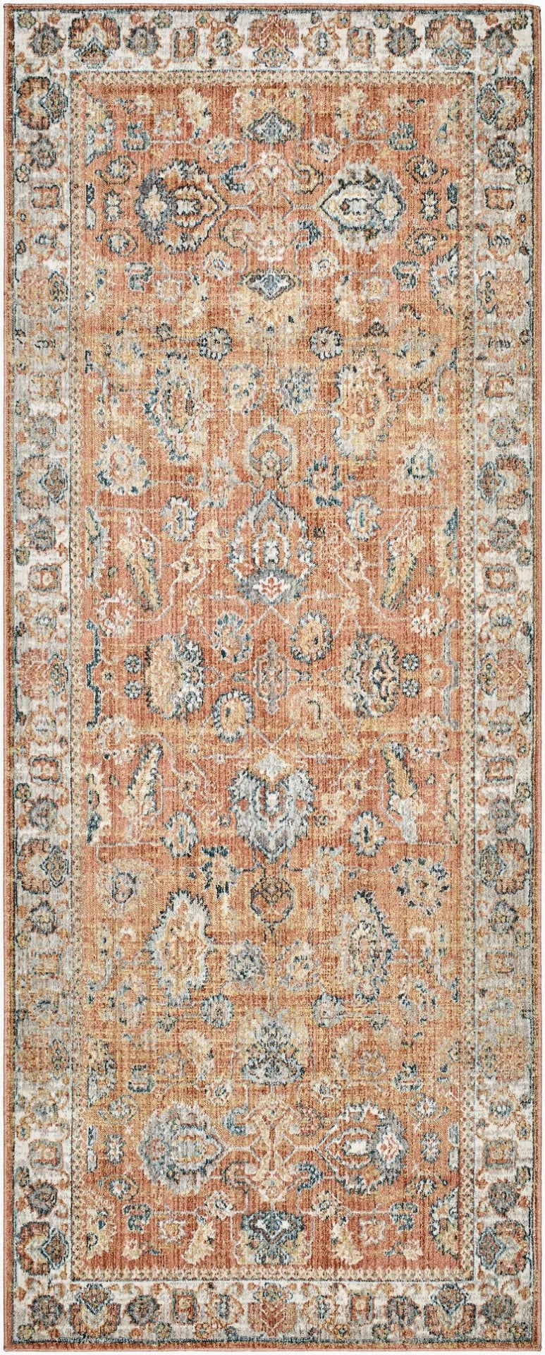 Livabliss Carlisle Traditional Fringe Runner Polyester Rug for Hallways and Entryways Burnt Orange, W 2'11" x 10' CSI2317-21110
