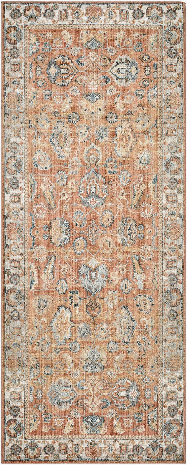 Livabliss Carlisle Traditional Fringe Runner Polyester Rug for Hallways and Entryways Burnt Orange, W 2'11" x 10' CSI2317-21110