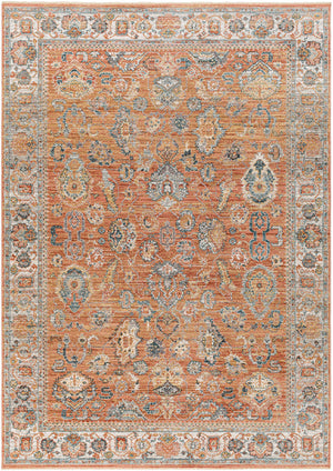 Carlisle CSI-2317 8'10" x 12'6" Machine Woven Rug CSI2317-810126  Burnt Orange, Off-White, Medium Gray, Olive, Dark Blue, Dark Brown Surya