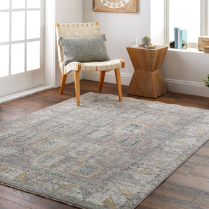Carlisle CSI-2318 8'10" x 12'6" Machine Woven Rug CSI2318-810126  Medium Gray, Off-White, Dark Brown, Olive, Dark Blue Surya