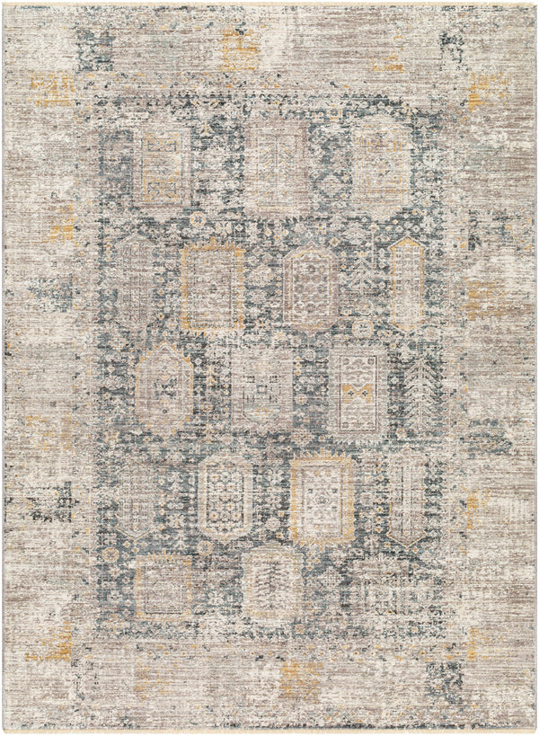 Carlisle CSI-2319 8'10" x 12'6" Machine Woven Rug CSI2319-810126  Medium Gray, Off-White, Dark Brown, Olive, Dark Blue Surya