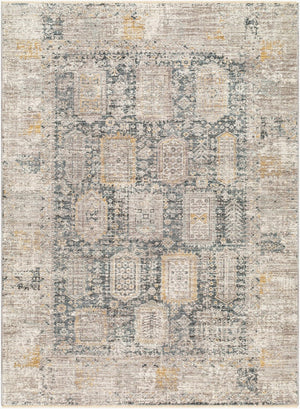 Livabliss Carlisle Traditional Fringe Runner Rug Polyester Hallway Accent with Medium Pile Medium Gray, Wh 8'10" x 12'6" CSI2319-810126