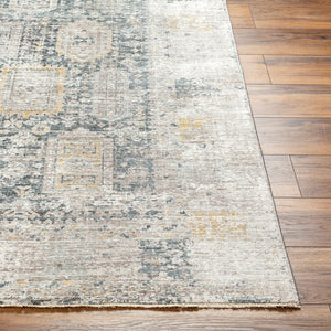 Livabliss Carlisle Traditional Fringe Runner Rug Polyester Hallway Accent with Medium Pile Medium Gray, Wh 8'10" x 12'6" CSI2319-810126