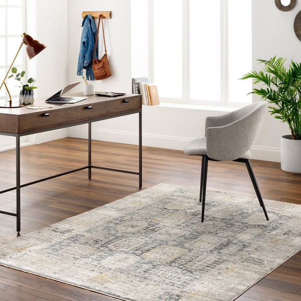 Carlisle CSI-2319 8'10" x 12'6" Machine Woven Rug CSI2319-810126  Medium Gray, Off-White, Dark Brown, Olive, Dark Blue Surya