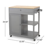 Christopher Knight Home® - Noble House - Telfair Kitchen Cart with Wheels