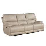 Parker House Whitman - Verona Linen - Powered By Freemotion Power Reclining Sofa And Two Recliners Beige Top Grain Leather With Match (X) Mwhi-311ph-p25-vli