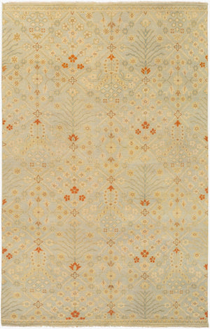 Surya Castle Handmade 2' X 3' Indian Knotted Rug - Elegant Design, Soft Medium Pile, Perfect For Home Decor Taupe Nz Wool Csl6007-69