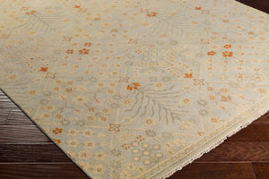 Surya Castle Handmade 2' X 3' Indian Knotted Rug - Elegant Design, Soft Medium Pile, Perfect For Home Decor Taupe Nz Wool Csl6007-69