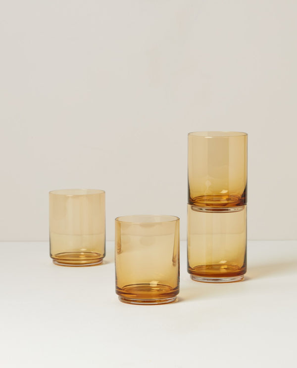 Lenox Tuscany Classics Stackable 4-Piece Tall Glasses Orange, NO COLOR GLASS,CRYSTAL 894251