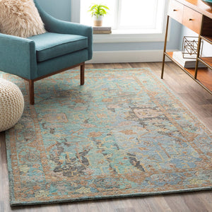 Surya Classic Nouveau 2' X 3' Hand-tufted Wool Rug - Luxurious Medium-pile Area Rug For Traditional Homes Aqua Wool Csn1002-23