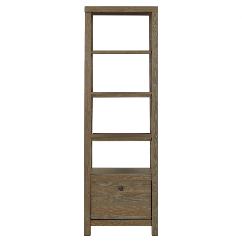 Homelegance By Top-Line Mackinley 4-tier/5-tier Adjustable Bookshelf with Drawer Oak MDF